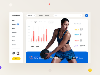 Fitness App Dashboard app dashboard fitness app product design stat web design webdesign