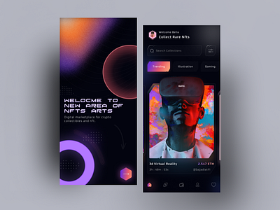 NFT Marketplace app design bitcoin blockchain concept crypto cryptocurrency dailyui digital art mobile mobile app nft nft design nft marketplace ui uiux user interface ux wallet web design