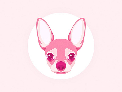 Pink Chihuahua dog illustration sketch