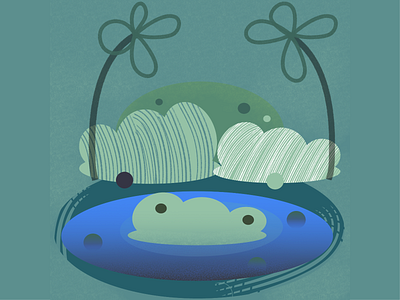 Froggy in the Pond affinity book illustration children book editorial illustration graphic design illustration vector