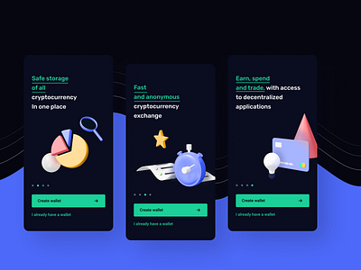 Onboarding Crypto Wallet 3d 3d illustration app bitcoin crypto design finance illustrations onboarding ui ux