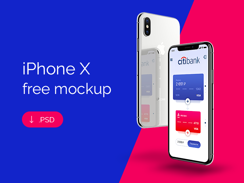 Download iPhone X mockup by Alexa Nikitina on Dribbble