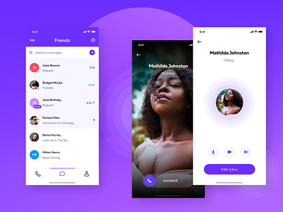 Moooney app call design finance messenger money ui ux