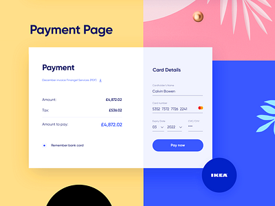 Payment Page by Make it WOW on Dribbble