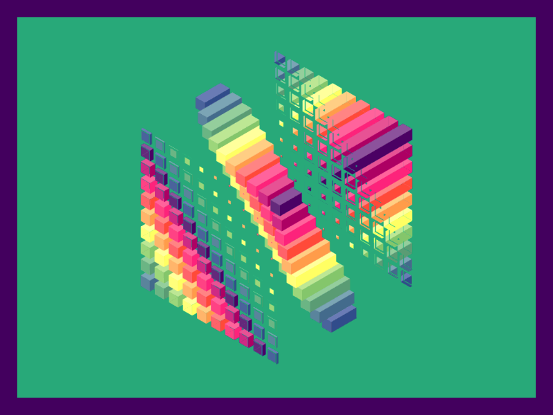 Hypnocube aftereffects animation cube digitalart flowbow gif hypnotic infinity isometric motion motiongraphics pride