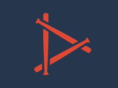 Logo: The Baseballers - Podcast america baseball bat logo minimal negative negative space play play button podcast sport