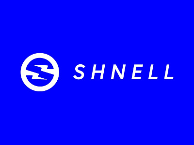Shnell Logo, iteration 1 blue bolt bolts lightning logo s white