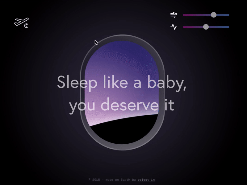 New interactions for Sleepjet! 🛫🌑 animation celestin creative app fly interactions jet minimal moon plane sky space