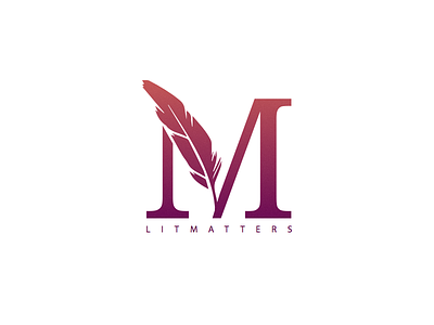 Literature Matters education feather gradient letter literature logo m quill tyopgraphy
