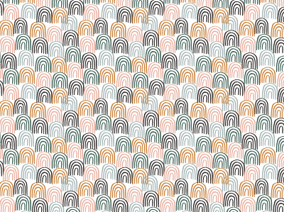 Abstract Arches Pattern Design arch brush hand drawn illustration pastel pattern seamless stroke vector