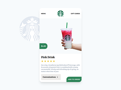 Starbucks App app branding challenge coffee concept design designer icon interface logo shop starbucks store ui