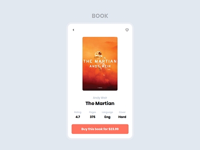 Book App Book app book book cover booking buy clean concept dailyui design designer interface martian minimal mobile page read reader reading ui ux