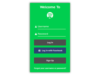 Welcome To Spotify app design facebook form login mobile music sign up spotify welcome
