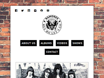 Band Rock Website band behance concept design music punk ramones rock ui wall web website