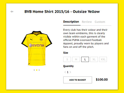 Day 002 - Product Card bvb card challenge concept daily100 dailyui design interface product shop soccer ui