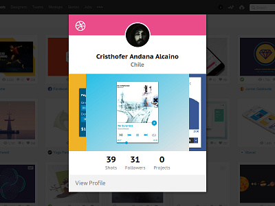 Day 019 - Dribbble Profile Card