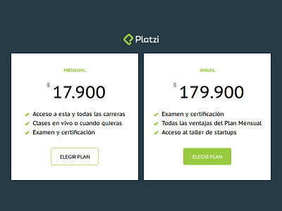 Day 040 - Pricing Table challenge concept daily100 dailyui design education interface platzi pricing table tech ui