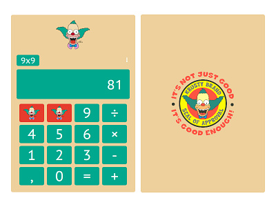 Day 042 - Calculator brand calculator challenge concept daily100 dailyui day 042 design interface krusty simpsons ui