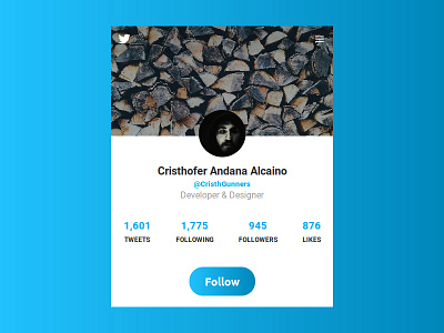 Day 057 - Twitter Profile challenge concept daily100 dailyui design follow info interface profile twitter ui ux