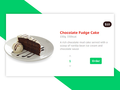 Day 070 - Order Food cake challenge chocolate concept daily100 dailyui design food interface order ui ux