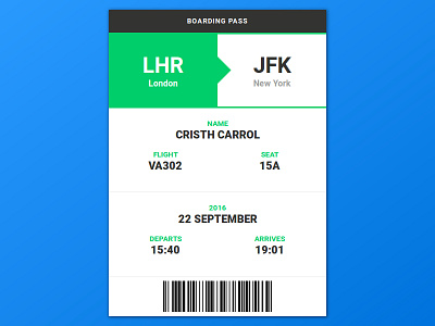 Day 074 - Boarding Pass board boarding challenge concept daily100 dailyui design interface pass travel ui ux