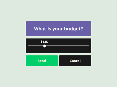 Day 096 - What Is Your Budget ? budget button challenge concept daily100 dailyui design interface question send ui ux