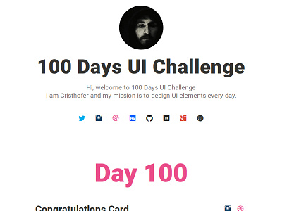 100 Days UI Challenge Website challenge daily100 dailyui design interface landing site ui ux web webdesign website