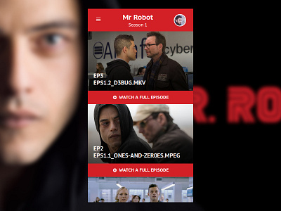 Episodes - Mr Robot app design designer hacker home inspiration interface mobile series ui uidesign ux