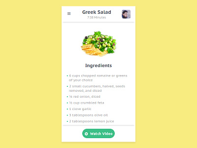 Recipe App app clean design designer detail flat recipe salad ui uidesign ux