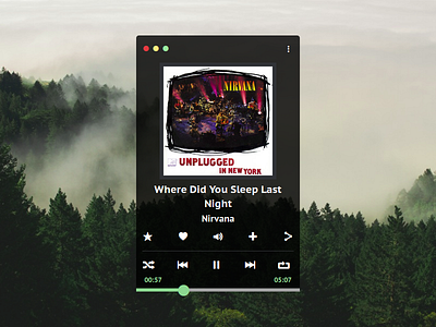 Music Player Green Skin app blues color forest green grunge music nirvana play player skin ui