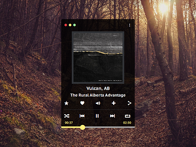 Music Player Yellow Skin app color cover forest music play player skin ui ux vulcan yellow