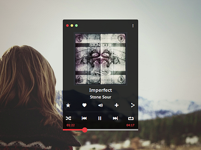 Music Player Red Skin app color cover girl music play player red skin stone sour ui ux