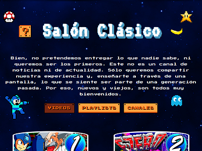 Salón Clásico - Vídeos classic code design nes project retro snes ui ux videogames web webdesign