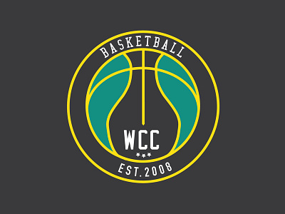 WCC Basketball Logo ball basketball fantasy logo sports