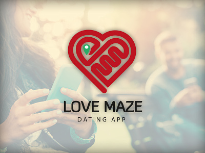 Love Maze - logo brand branding clean corporate date dating app icon identity logo logotype wordmark