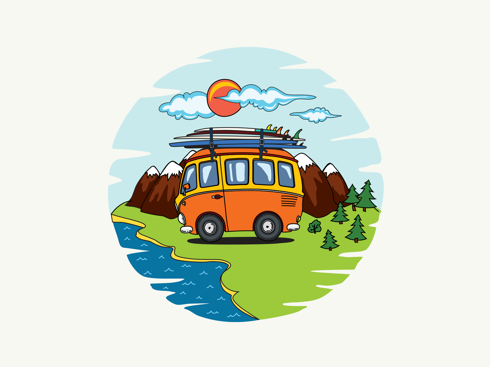 Surf van by Vlad Donin on Dribbble