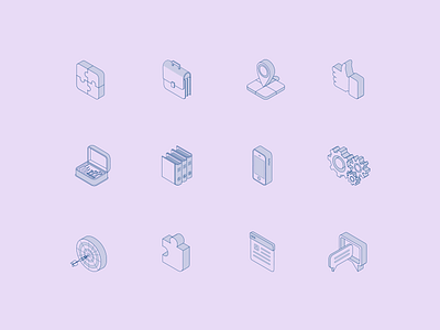 Isometric icon pack 3d illustrations books bubble case frame icons isometric graphic like location mobile objects preference puzzle simple tools ui web window