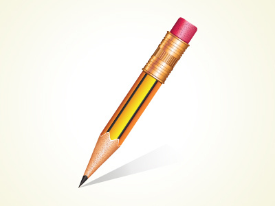 Pencil illustration pencil short vector yellow