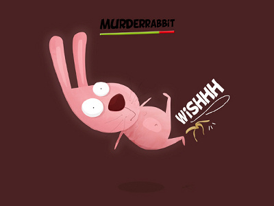 Murderrabbit banana evil illustrator life photoshop pink rabbit vector