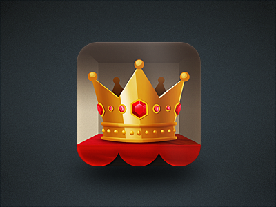 Crown Icon 3d app applicazione corona crown icon icona medieval medievale profondità red carpet riot design screen tappeto rosso