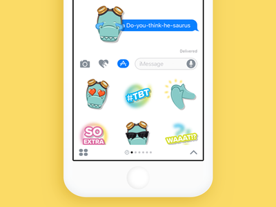 Timehop Stickers! app dinosaur imessage imessage stickers ios iphone stickers stickerspub tbt timehop