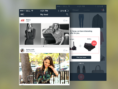 Wardrobe app clean design fashion ios mobile ui ux