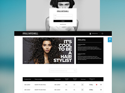 Intern system for PAUL MITCHELL clean design ui ux