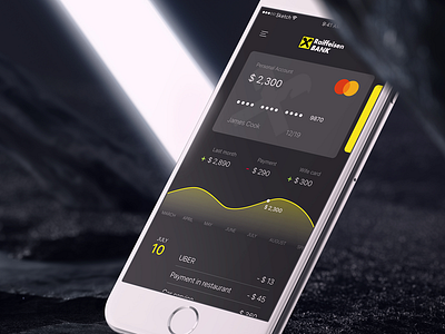 Raiffeisenbank app - concept bank card credit design ios