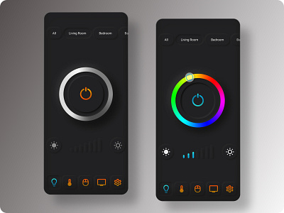 CONTROL - Lights 3d app control design lights neumorphism real remote rgb skeumorphism ui ux vector