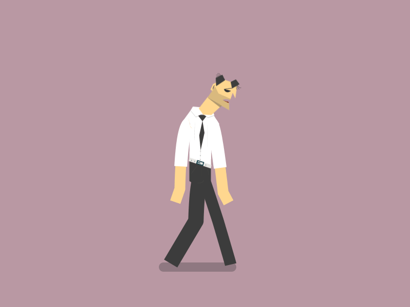 Walking "Sad" 2d after effects animation character motion