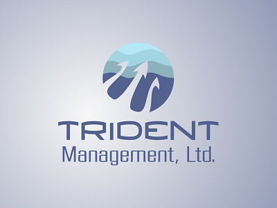 Trident Management logo negative sea trident water