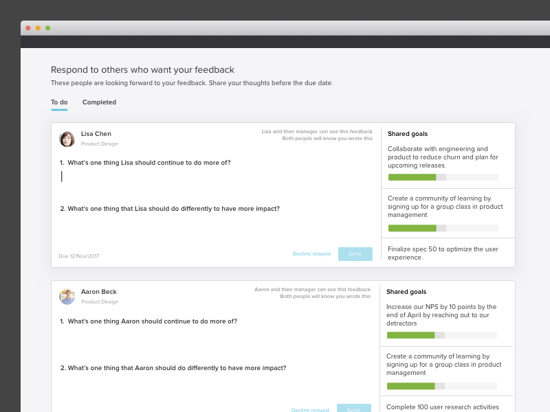 Giving actionable feedback by Sarah Wookey for Betterworks on Dribbble