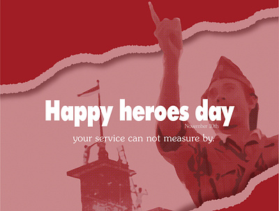 Happy heroes day design typography
