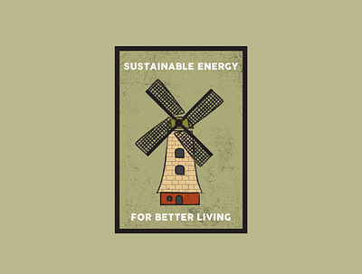 Sustainable Energy design illustration typography